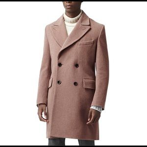 Reiss Pink Greatstone Tailored Overcoat